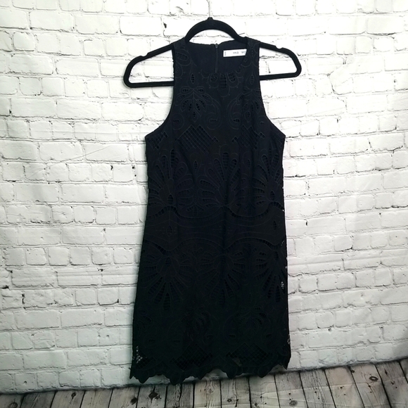 Mango Dresses & Skirts - MANGO MNG Black Eyelet Sleeveless Dress Size 4